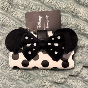 Loungefly Black and White Polka Dot Bow Wallet